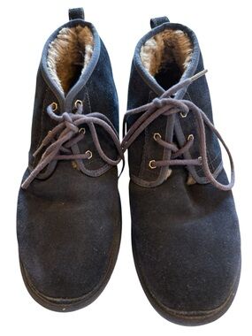 Men's UGGS blue Suede size 13 Lace-Up Winter Boots with Fleece Lining